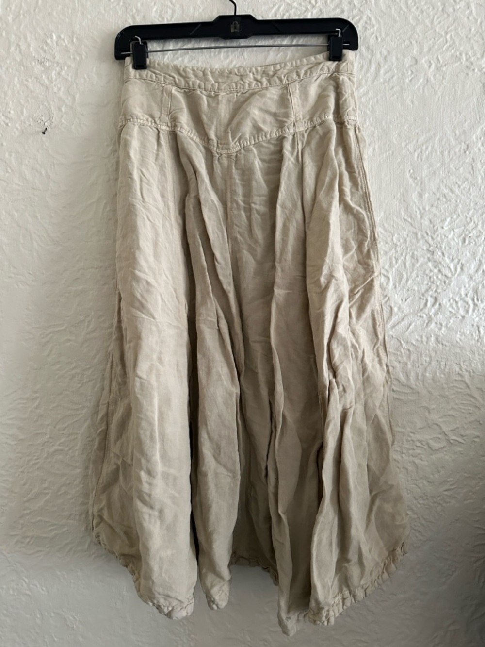 Zara Khaki Button Front Midi Skirt Small Linen Blend - Picture 4 of 7